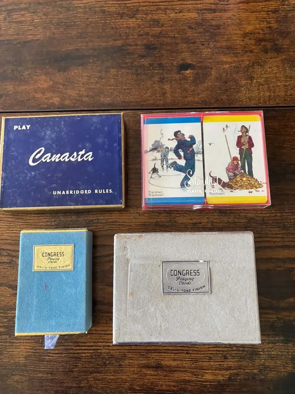 Vintage Congress Playing Cards and Stardust Norman Rockwell Playing Cards Lot - Picture 1 of 3